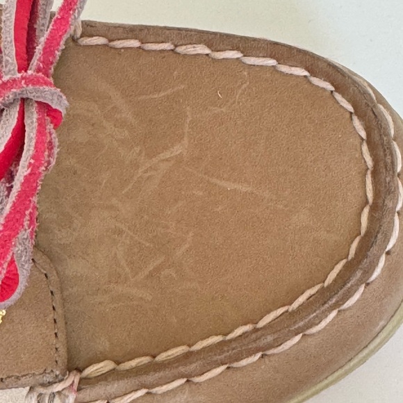 SPERRY Top Siders Angelfish - Tan w/Pink Faux Fur Lined - Women's Size 9.5 - Picture 11 of 14